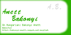 anett bakonyi business card